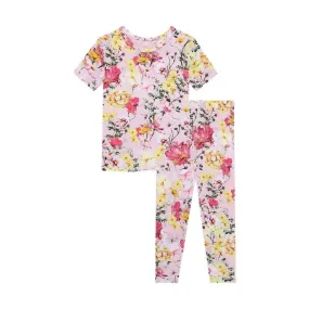 Girl's Bamboo Short Sleeve Pajama Set - Gaia (Floral)