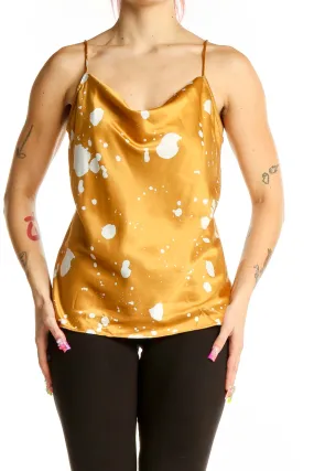 Golden Splatter Print Camisole Top