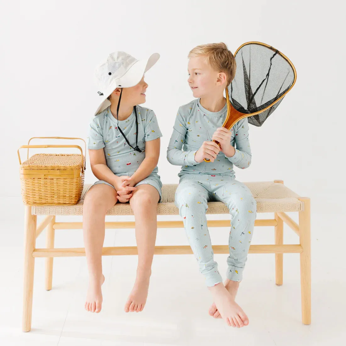 Gone Fishing Small Ribbed Shorts Two-Piece Set