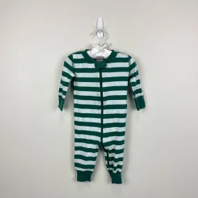 Hanna Andersson Green Striped Pajamas 60 cm 3-6 Months