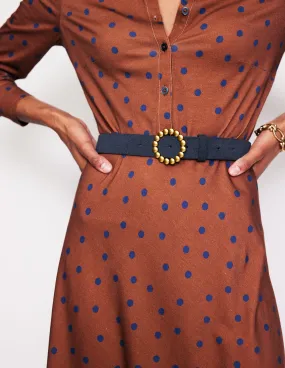 Interest Buckle Belt-Navy