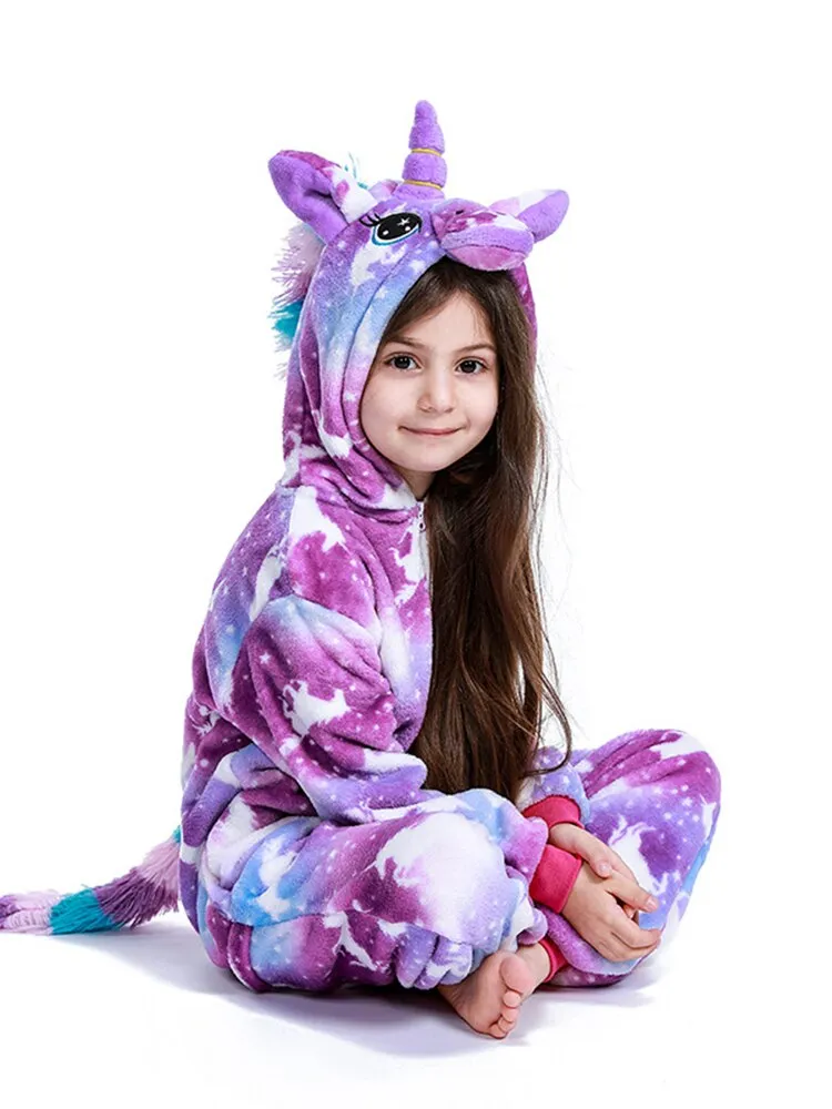 Licorne Children Pajamas Winter Sleepwear Boys Onesies Girls Outfits Set Unicorn  Panda Animal Pyjama Kids Baby Pijamas