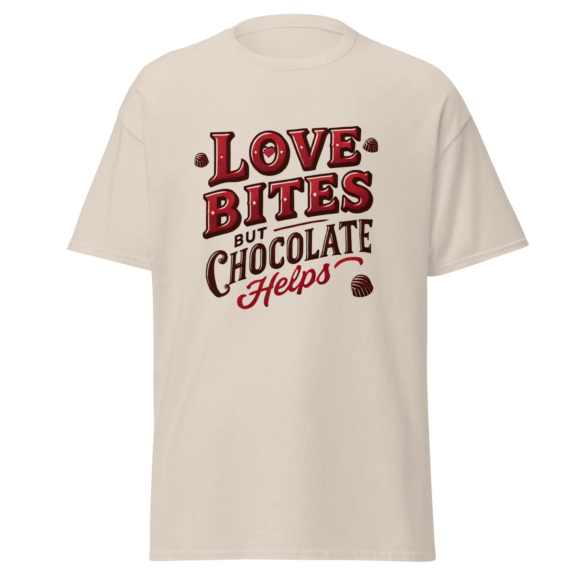 Love Bites But Chocolate Helps - Valentine’s Day T-Shirt – Lightweight and Festive