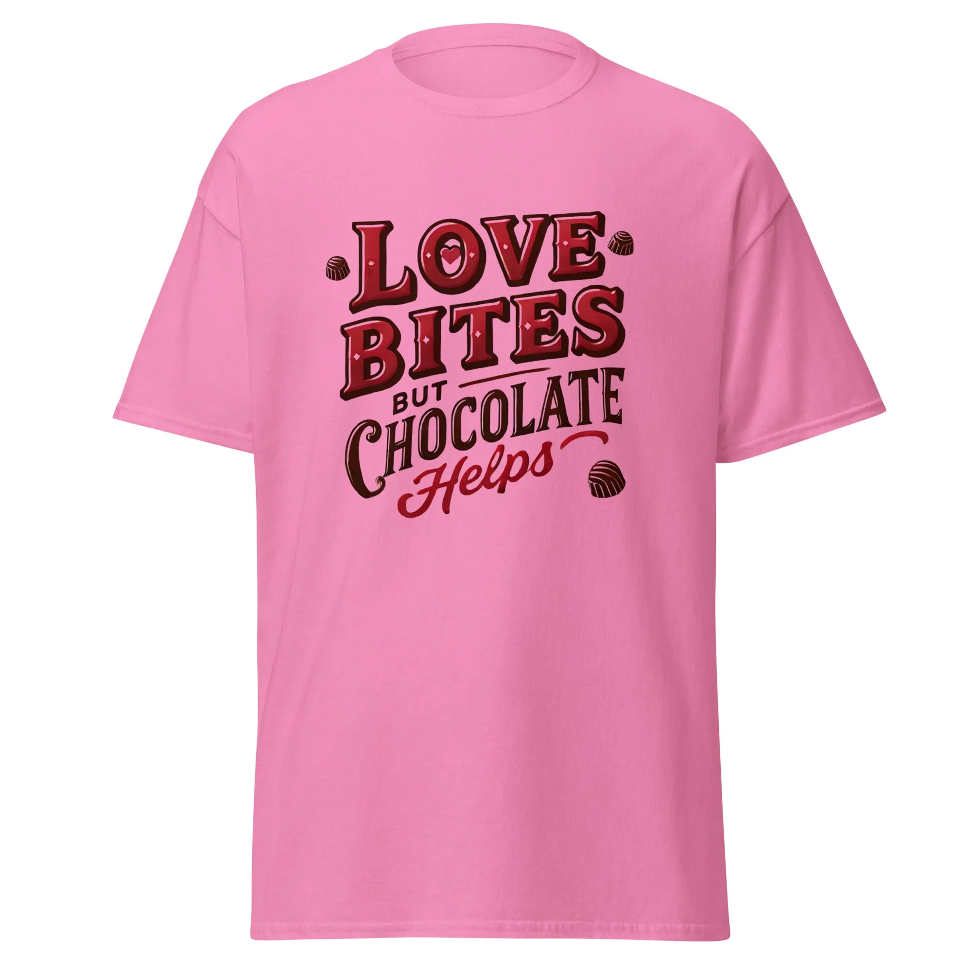 Love Bites But Chocolate Helps - Valentine’s Day T-Shirt – Lightweight and Festive