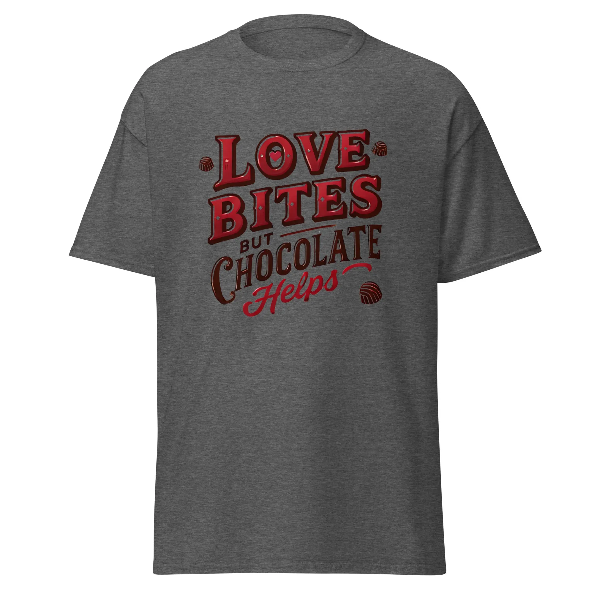 Love Bites But Chocolate Helps - Valentine’s Day T-Shirt – Lightweight and Festive