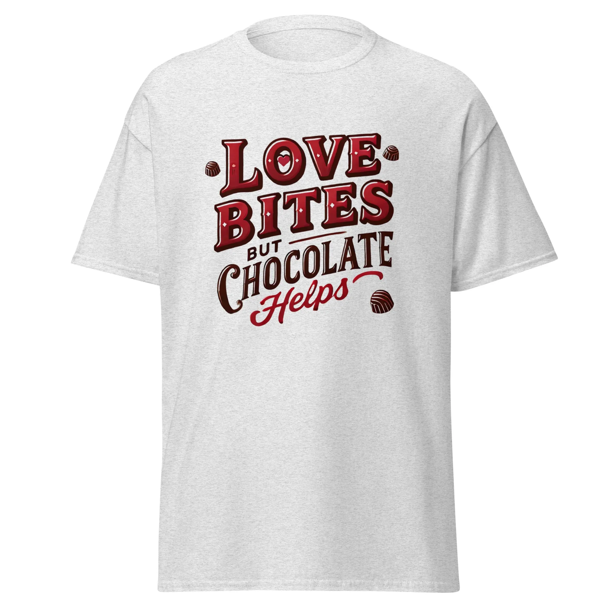 Love Bites But Chocolate Helps - Valentine’s Day T-Shirt – Lightweight and Festive