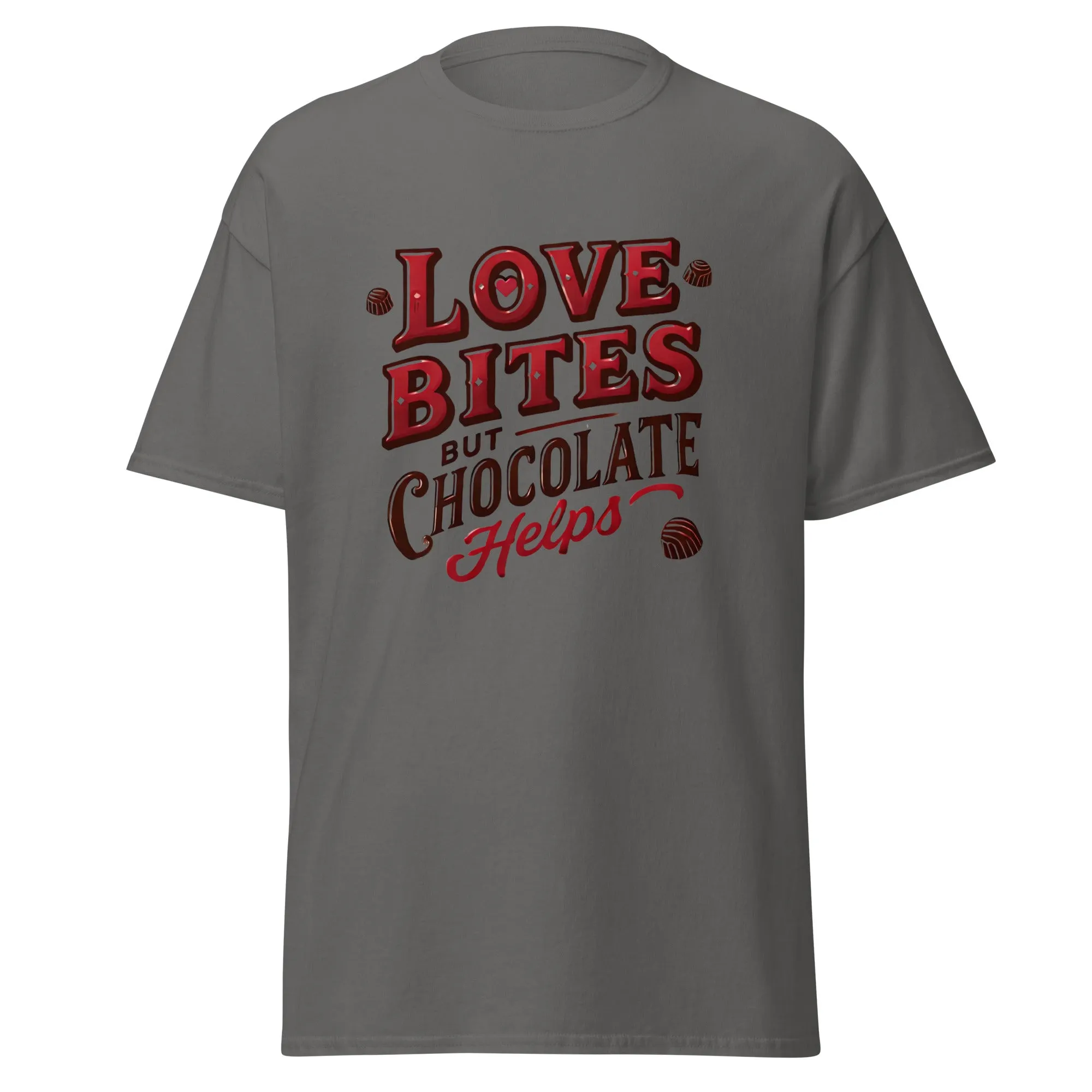 Love Bites But Chocolate Helps - Valentine’s Day T-Shirt – Lightweight and Festive