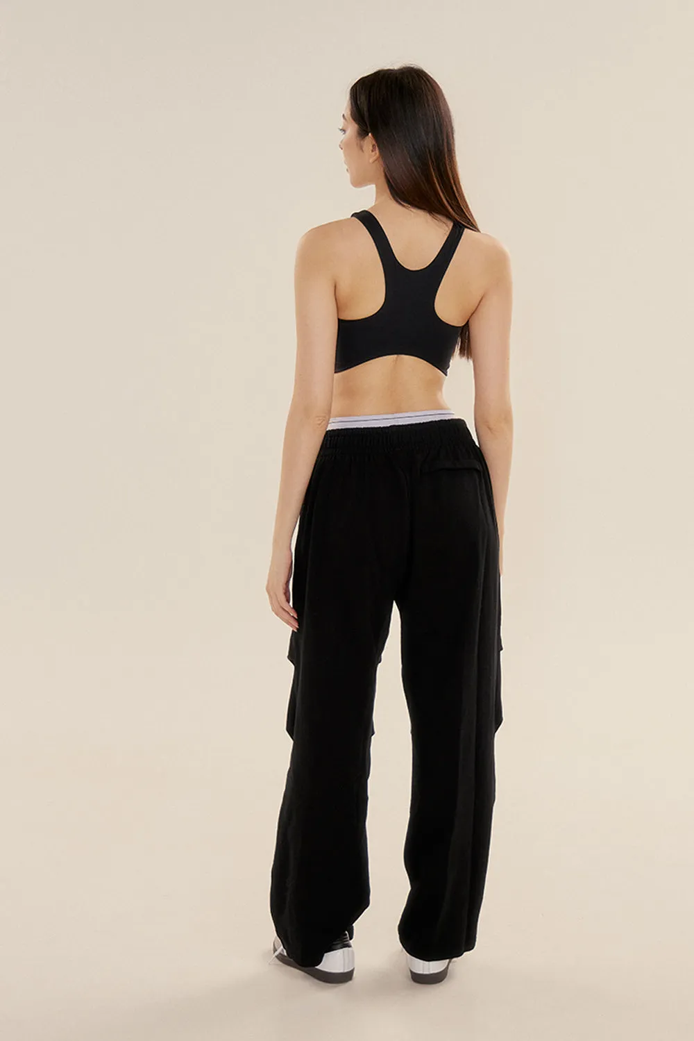 假兩件設計棉褲<br>ESSENTIAL COTTON SWEATPANTS