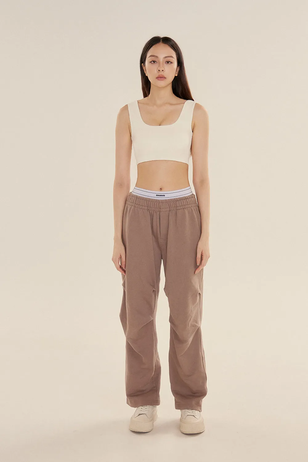 假兩件設計棉褲<br>ESSENTIAL COTTON SWEATPANTS