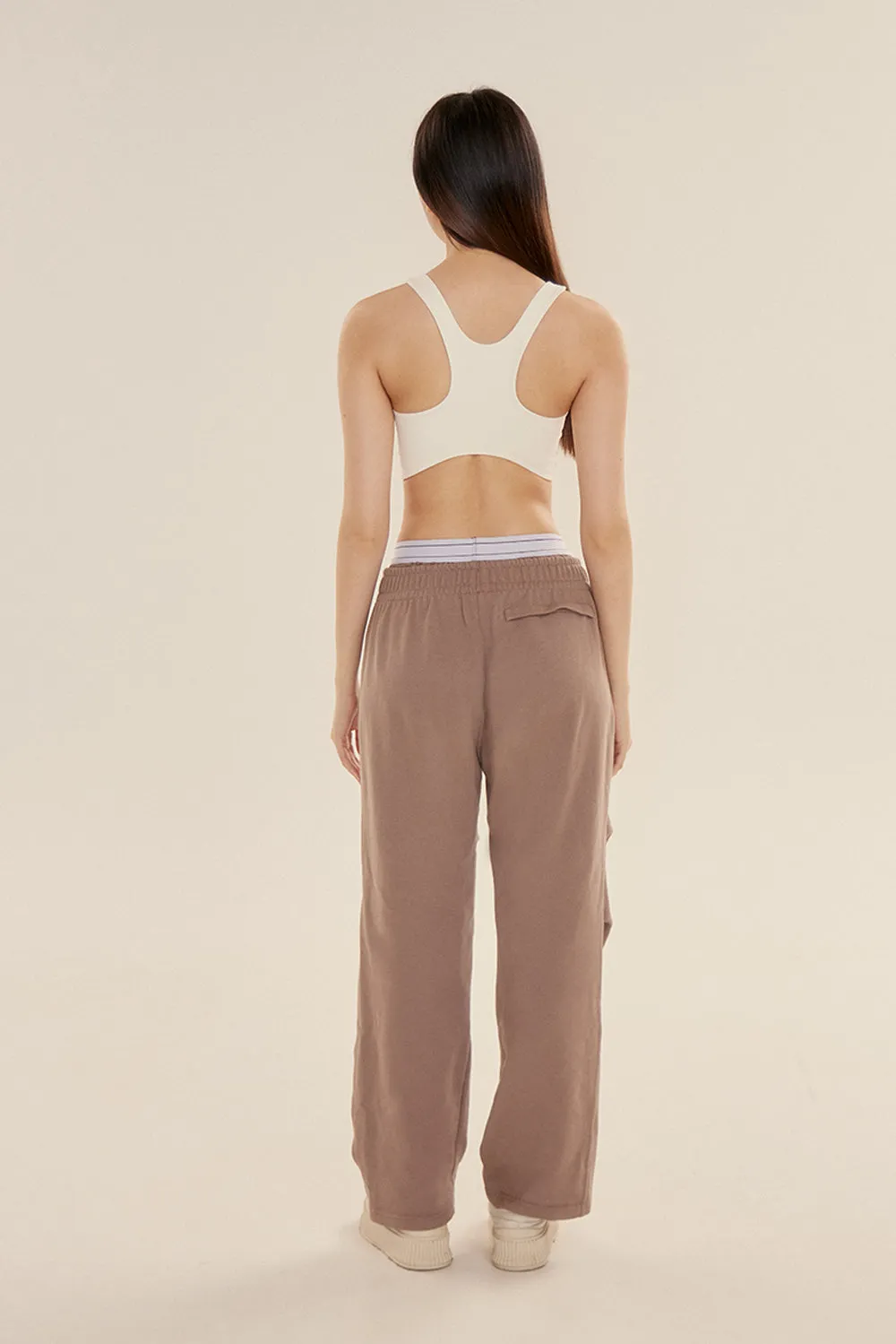 假兩件設計棉褲<br>ESSENTIAL COTTON SWEATPANTS