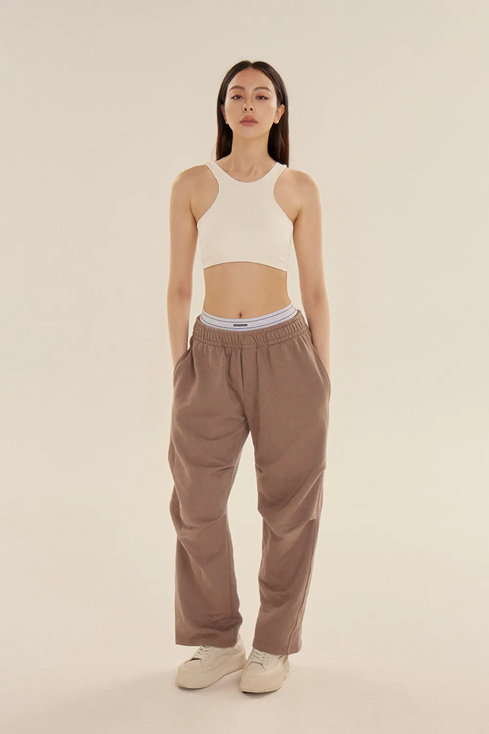 假兩件設計棉褲<br>ESSENTIAL COTTON SWEATPANTS