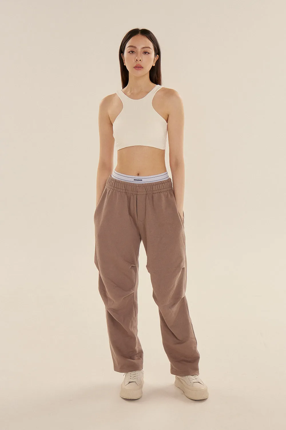 假兩件設計棉褲<br>ESSENTIAL COTTON SWEATPANTS