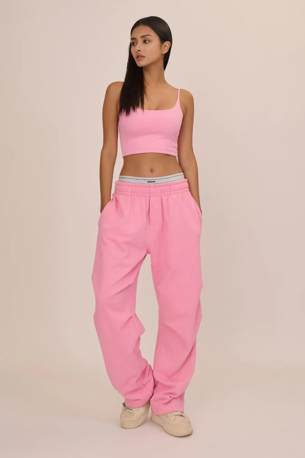 假兩件設計棉褲<br>ESSENTIAL COTTON SWEATPANTS
