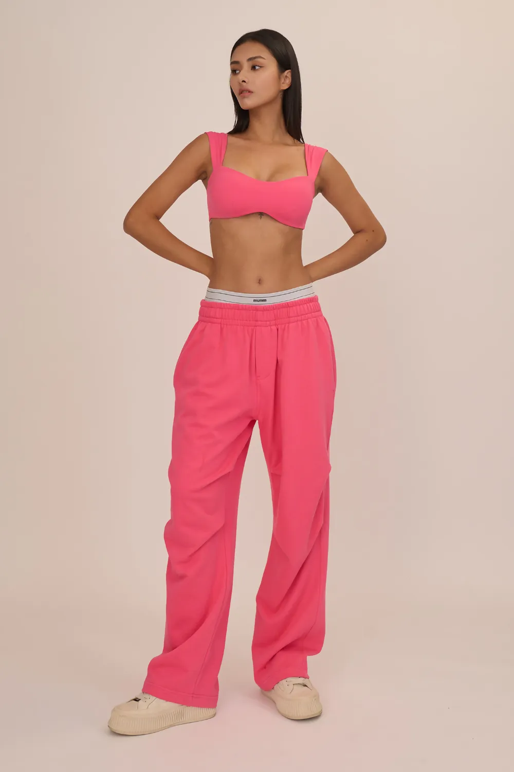 假兩件設計棉褲<br>ESSENTIAL COTTON SWEATPANTS