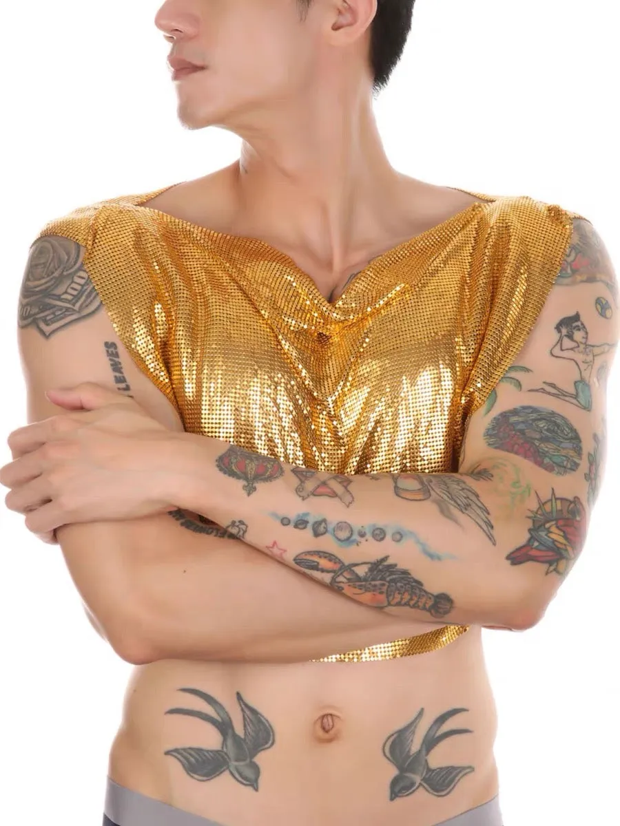 MEN’S METALLIC CROP TANK TOPS