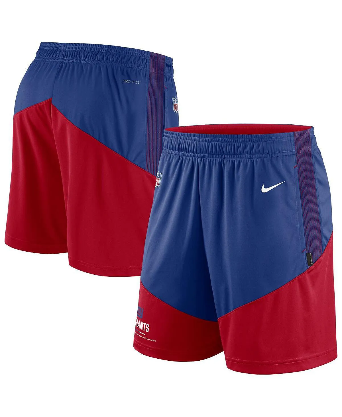 Men's Royal Red Sports Shorts New York Giants Primary Lockup Nike Multi