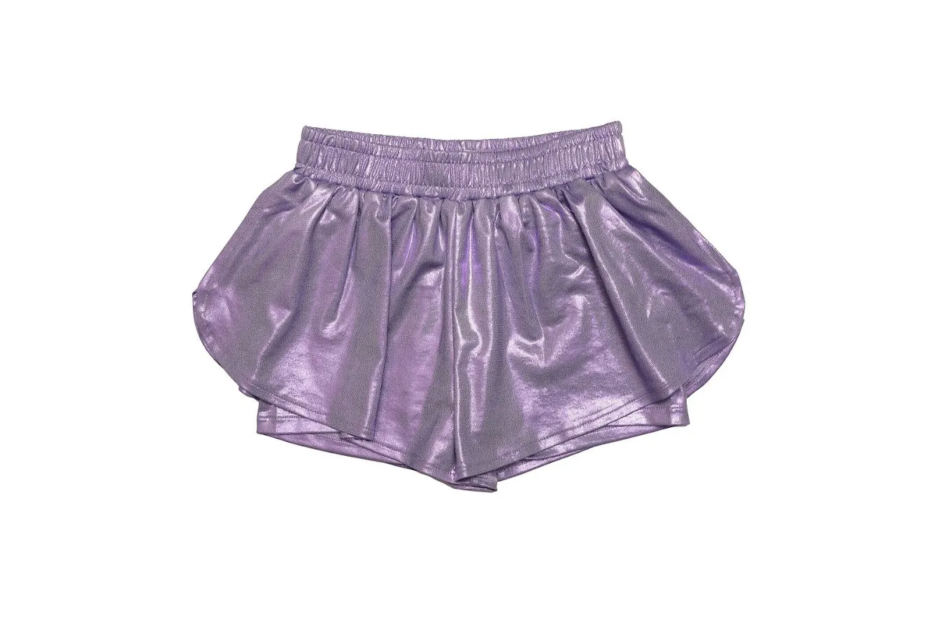 MIA Double Short in Purple Metallic
