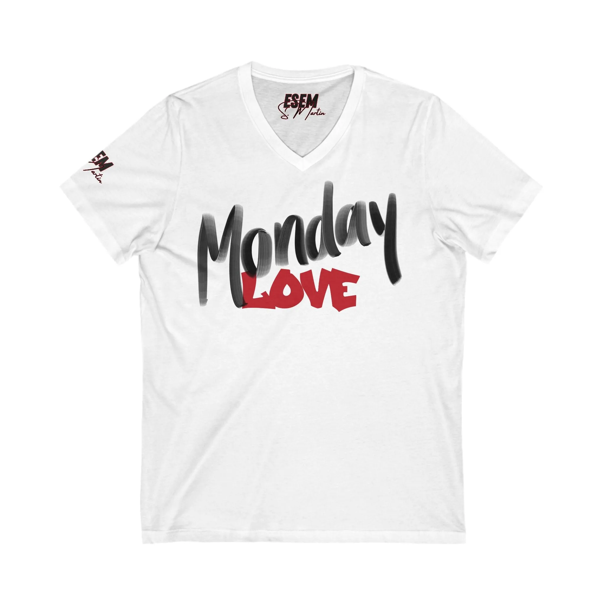 Monday Love - Unisex Jersey Short Sleeve V-Neck Tee