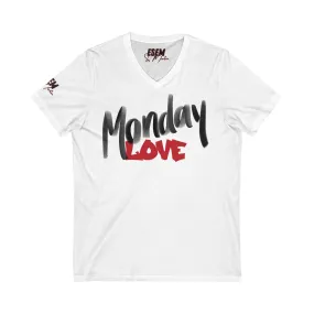 Monday Love - Unisex Jersey Short Sleeve V-Neck Tee