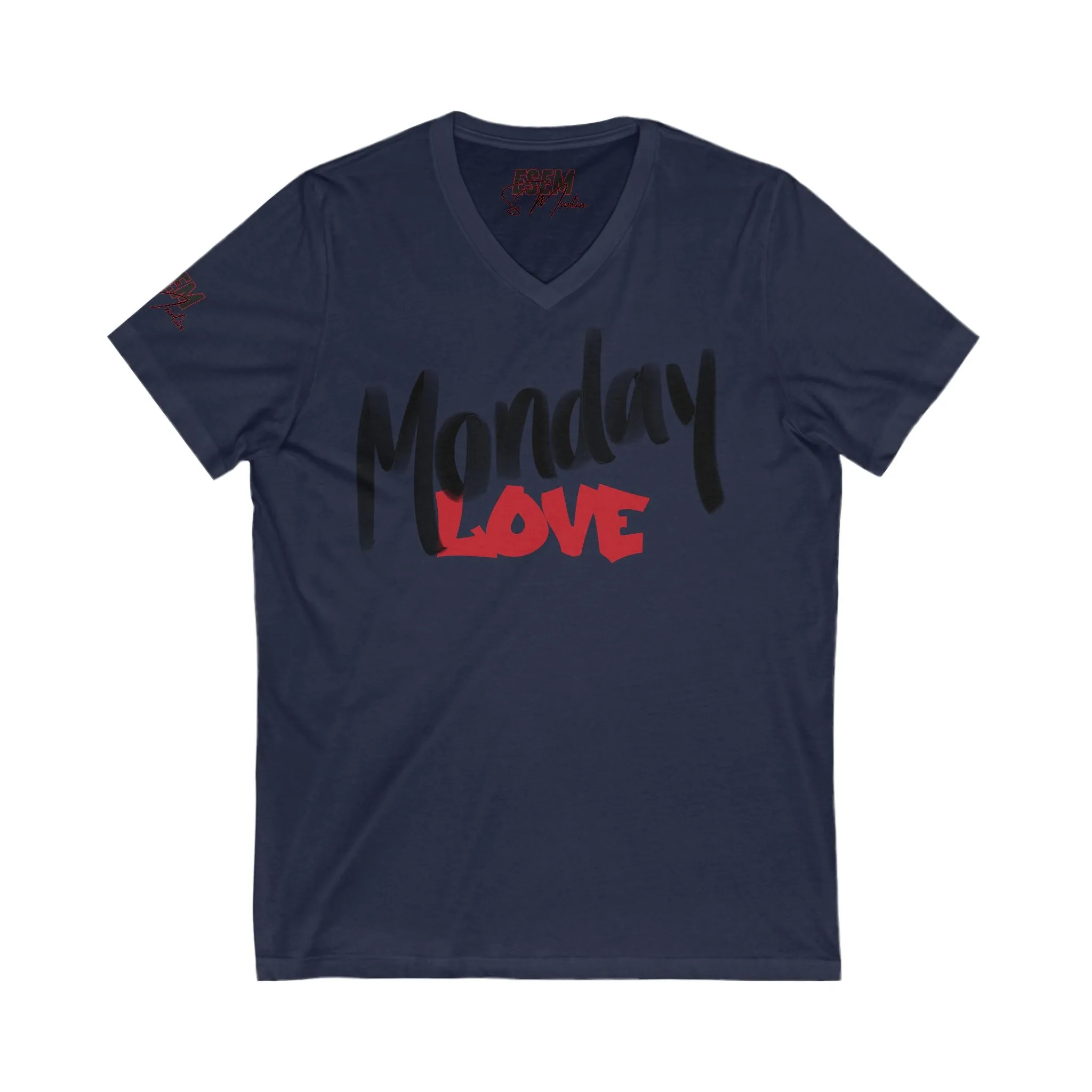 Monday Love - Unisex Jersey Short Sleeve V-Neck Tee