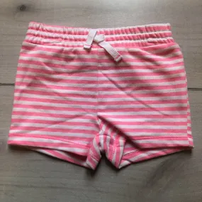 NEW Joe Fresh Pink White Striped Cotton Pull On Shorts