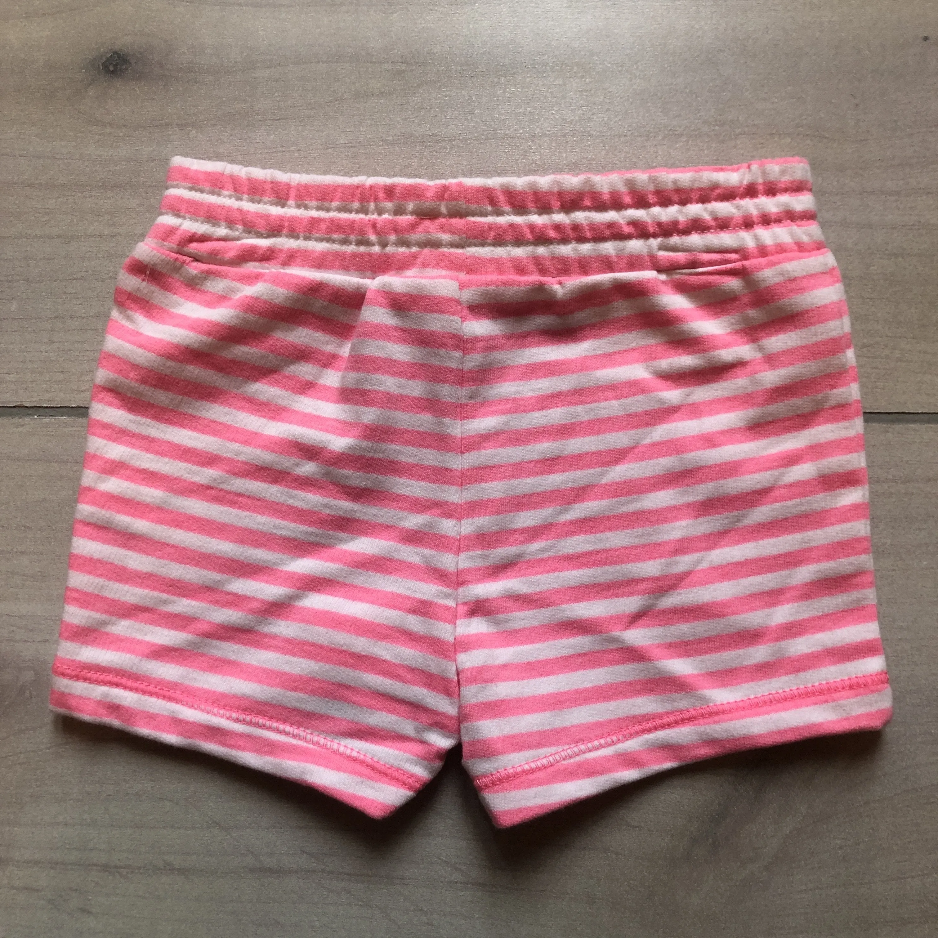NEW Joe Fresh Pink White Striped Cotton Pull On Shorts