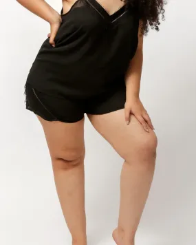 Nicolette Satin Sleep Short | Black