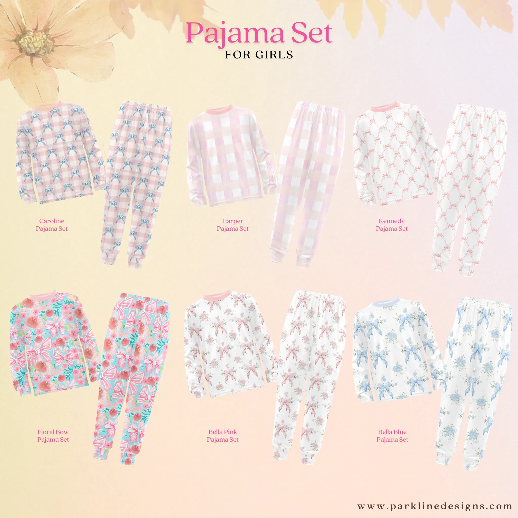 Pink Dandy | Pajama Set for Girls  | Sweet & Comfortable Sleepwear for Kids