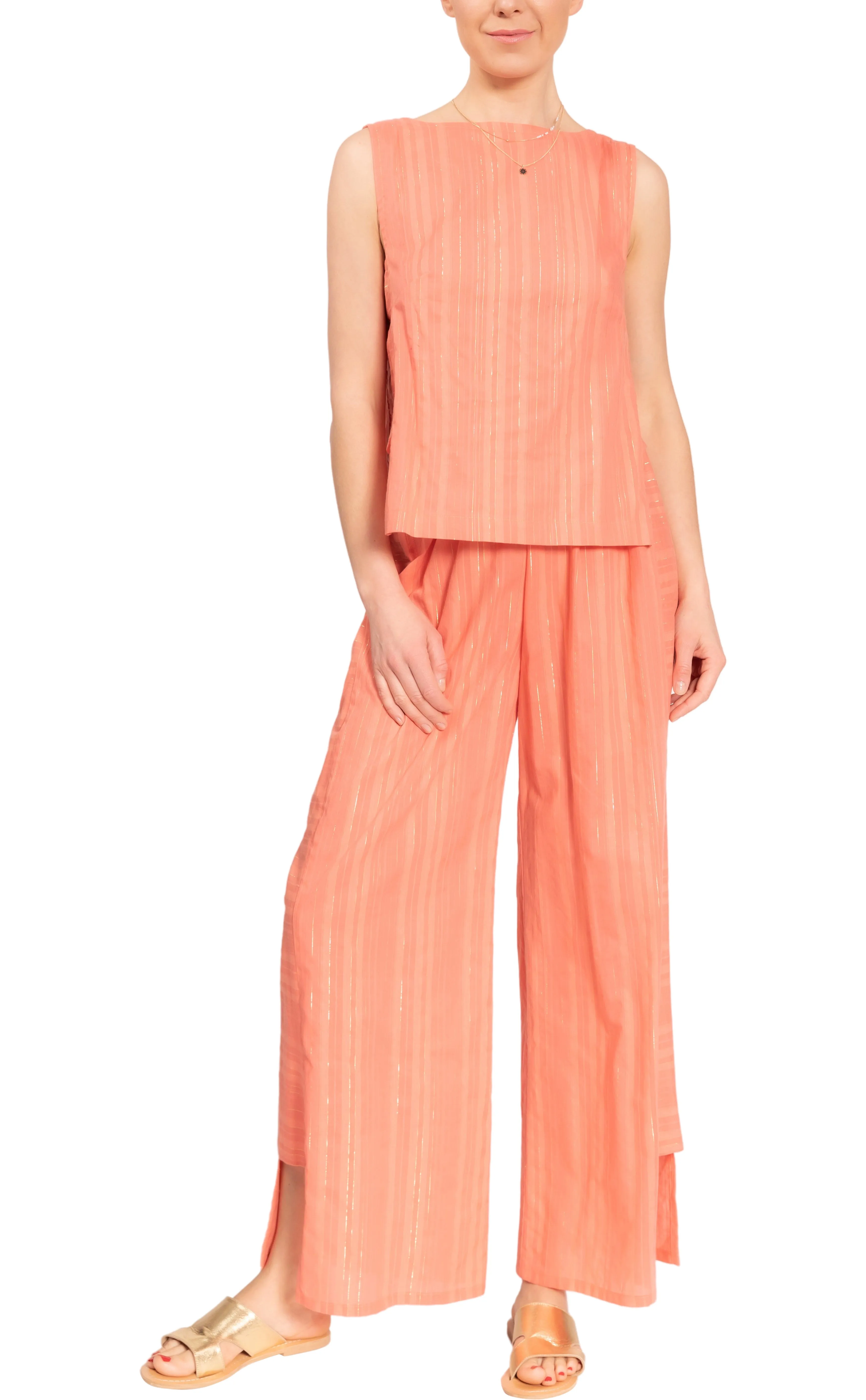Piper Sleep Set - Shimmer Striped Cotton Lurex