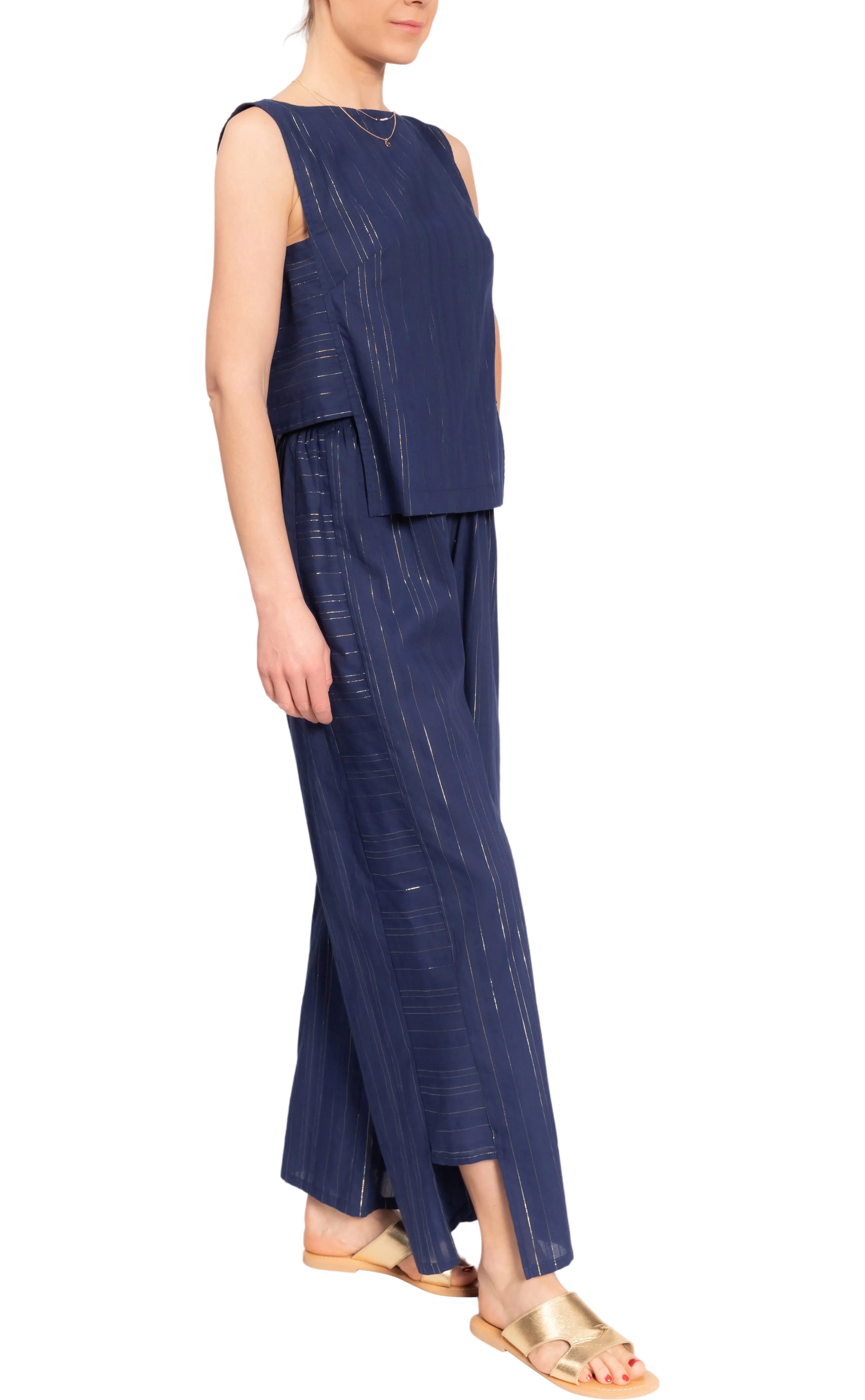 Piper Sleep Set - Shimmer Striped Cotton Lurex
