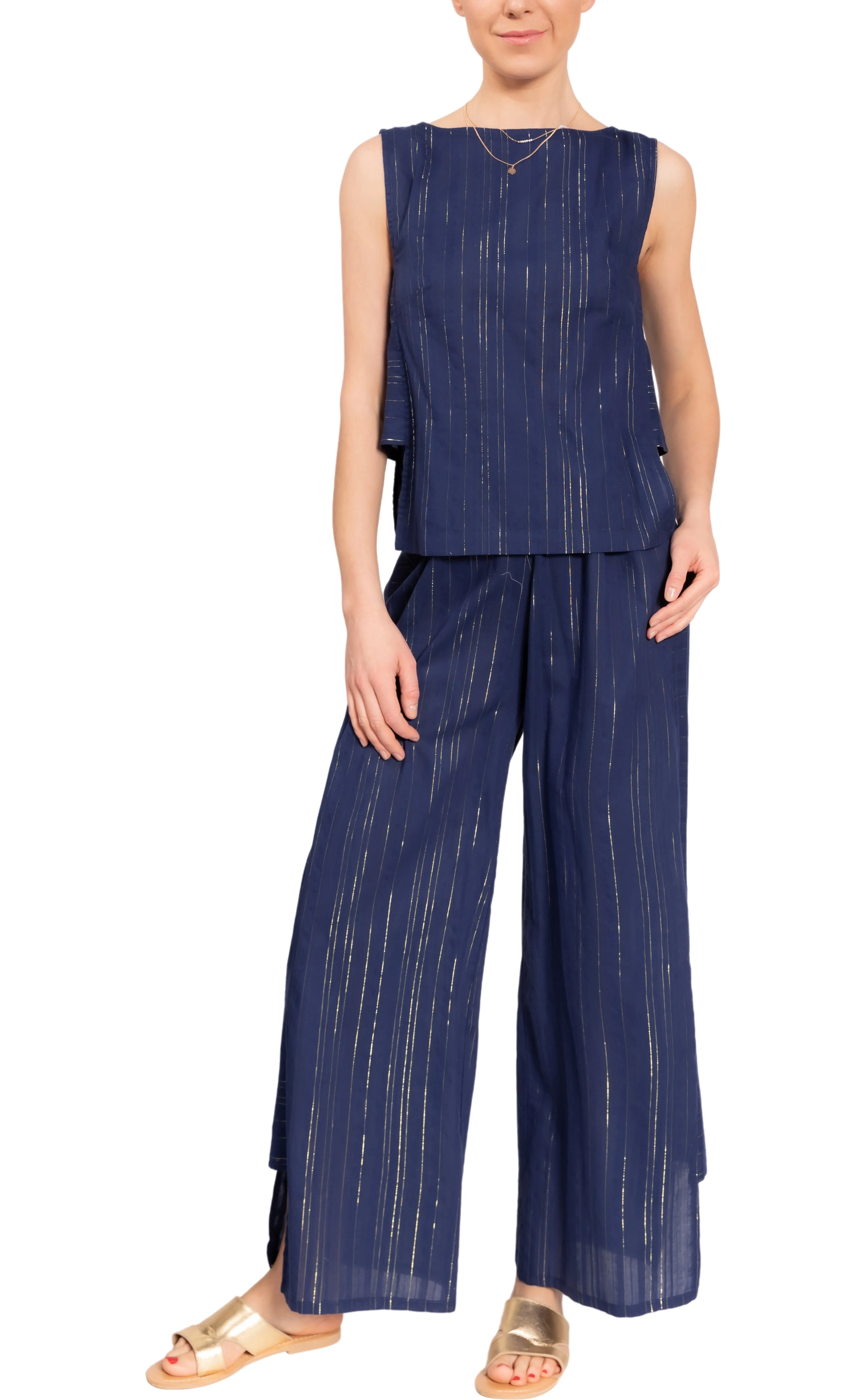 Piper Sleep Set - Shimmer Striped Cotton Lurex