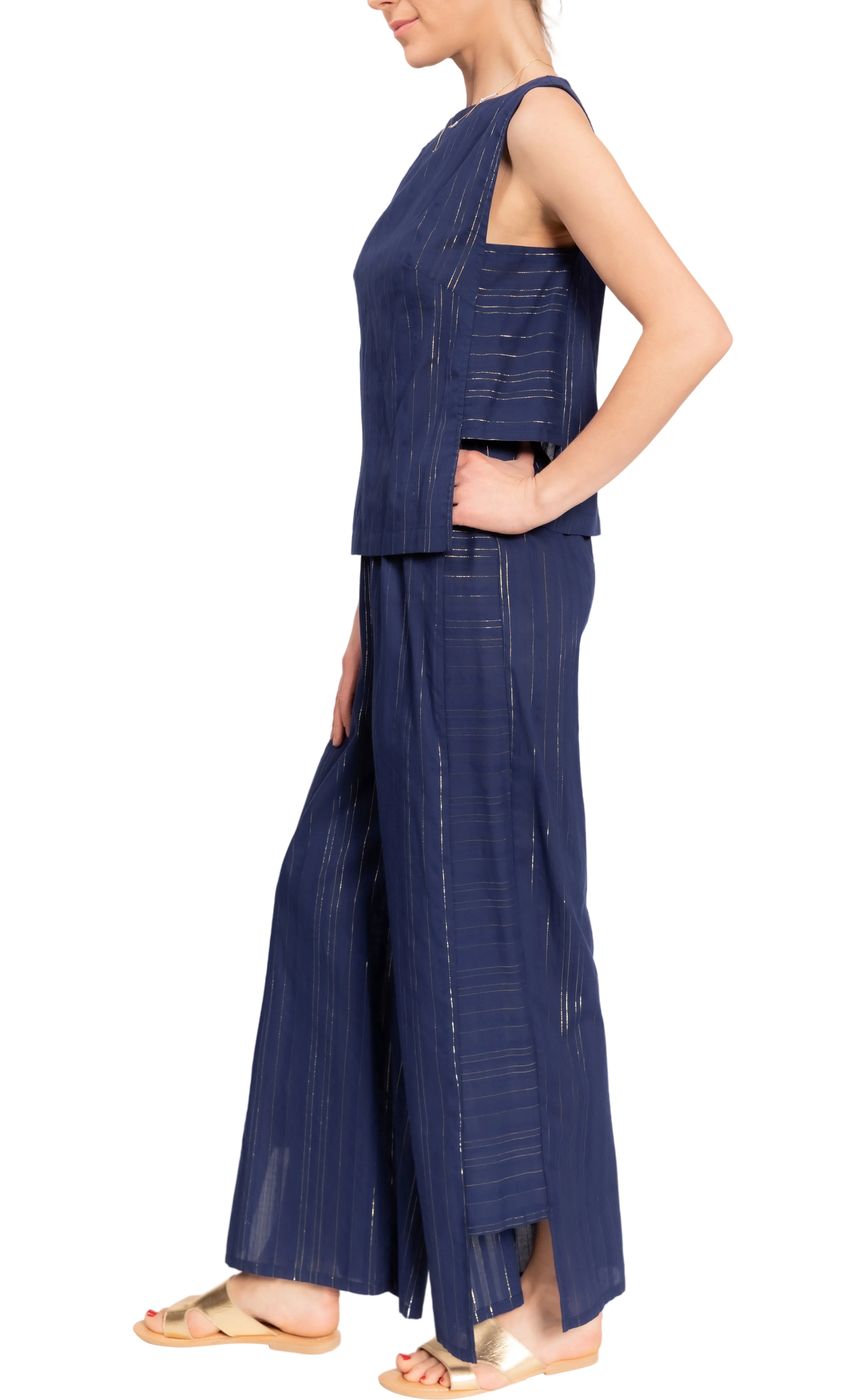 Piper Sleep Set - Shimmer Striped Cotton Lurex