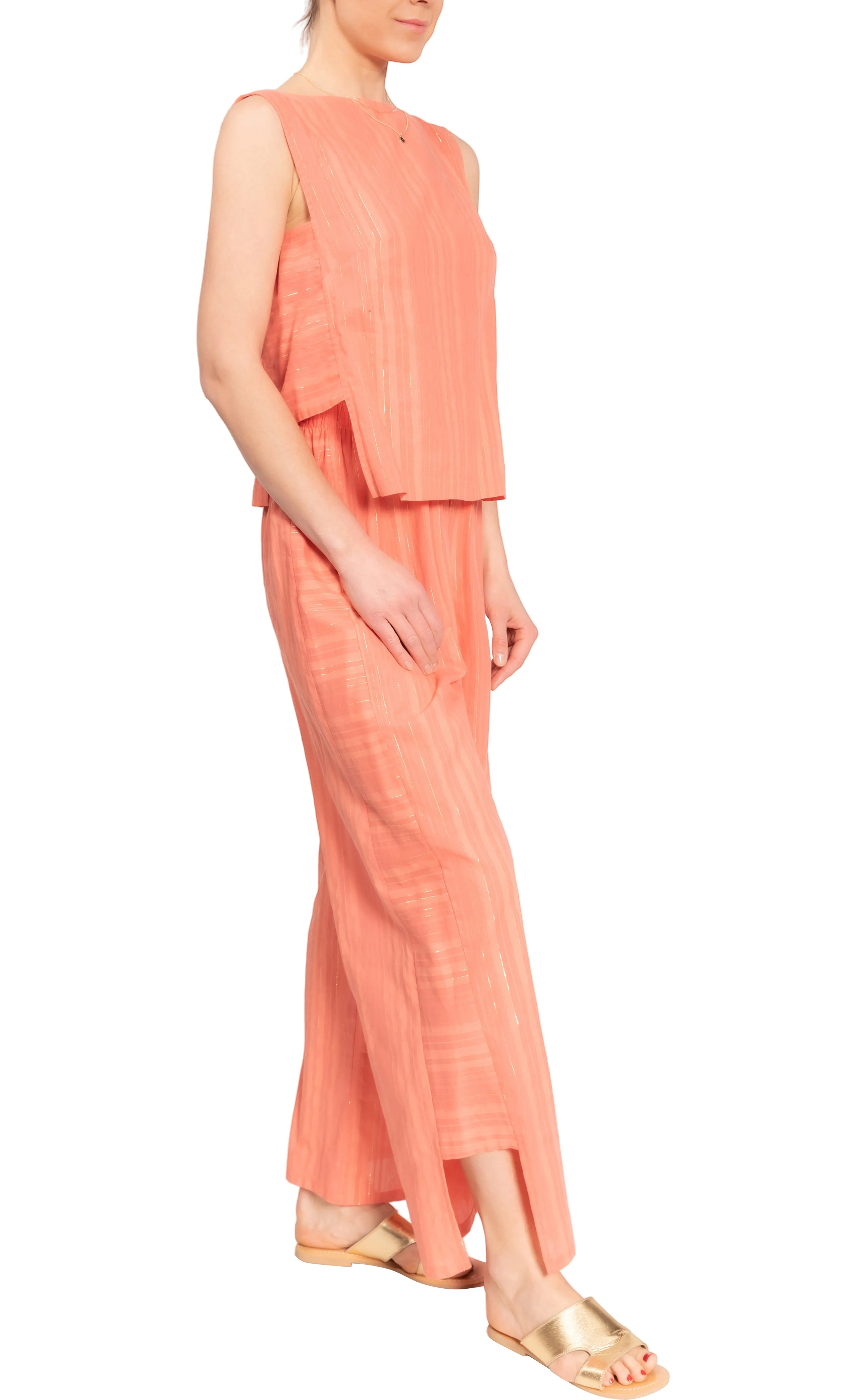 Piper Sleep Set - Shimmer Striped Cotton Lurex