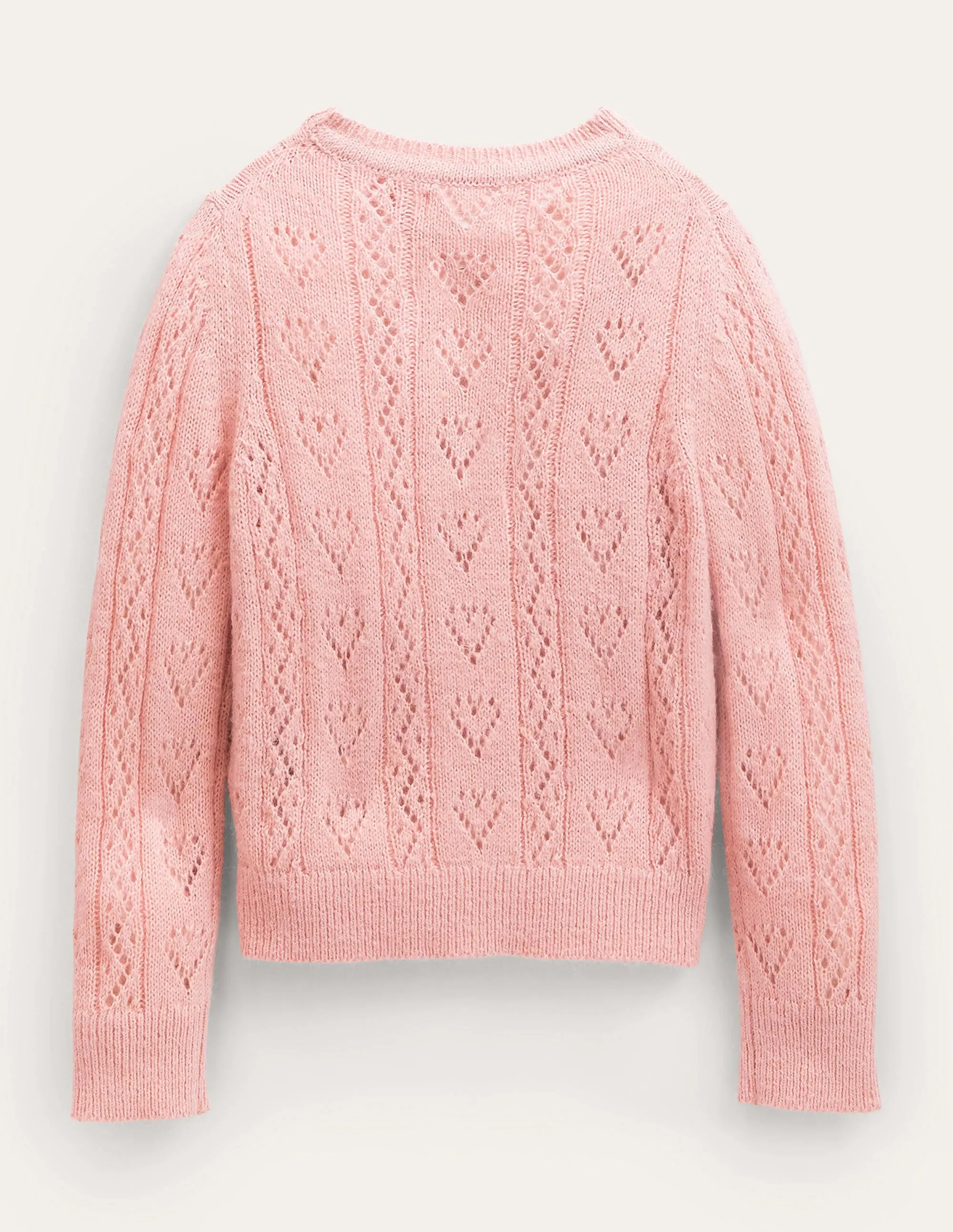 Pointelle Heart Cardigan-Boto Pink