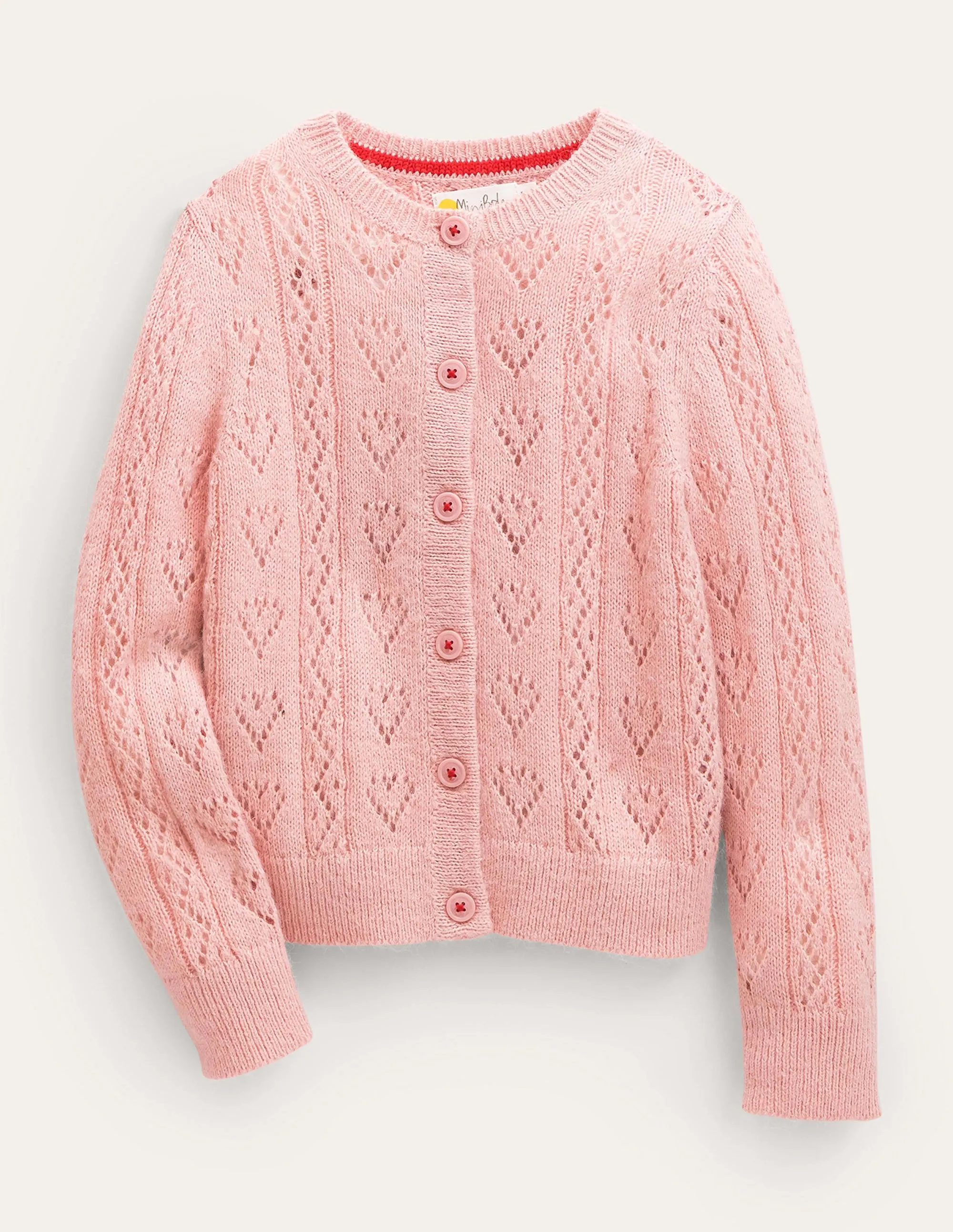 Pointelle Heart Cardigan-Boto Pink