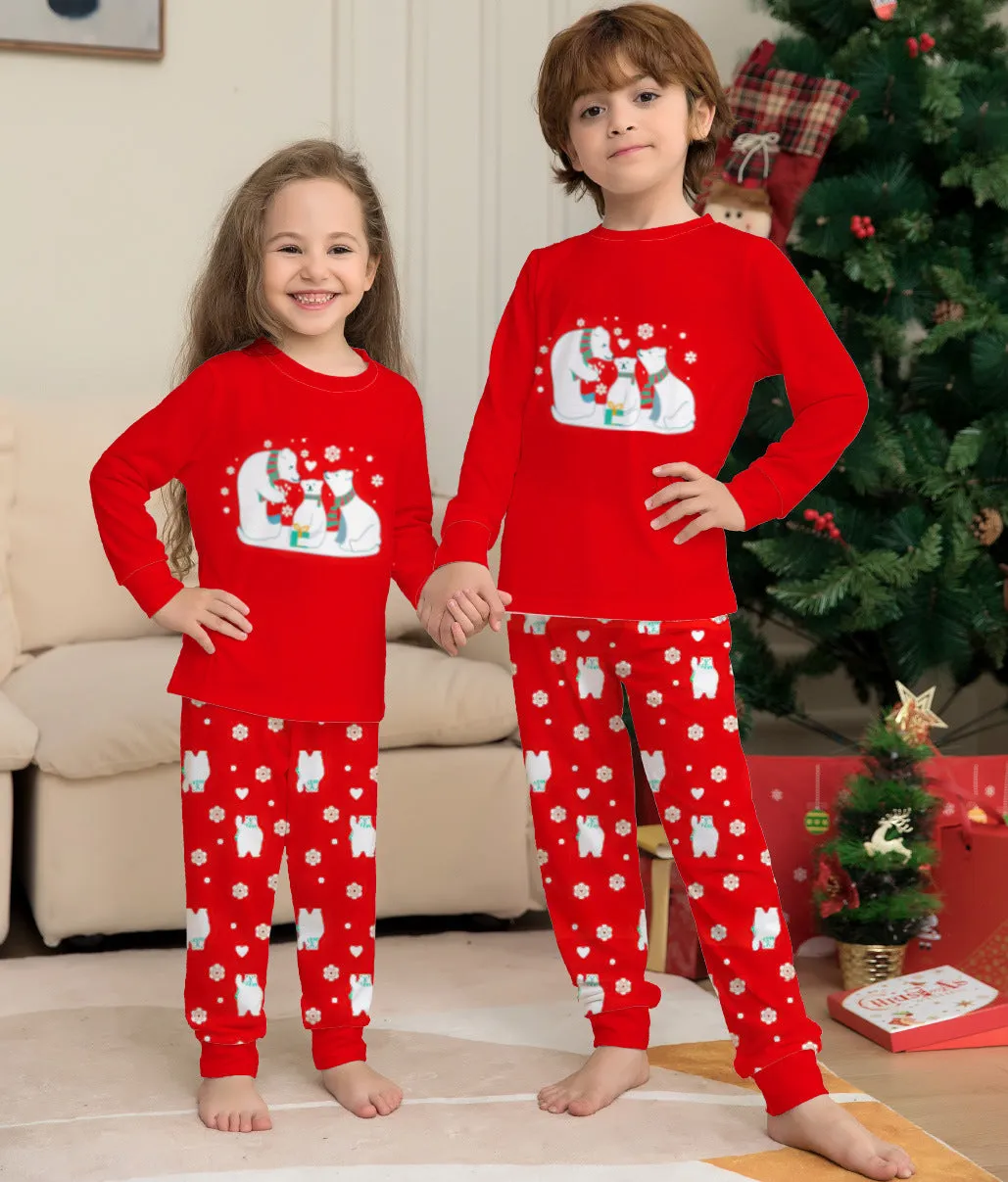 Polar Bear Printed Family Matching Christmas Pajamas Sets
