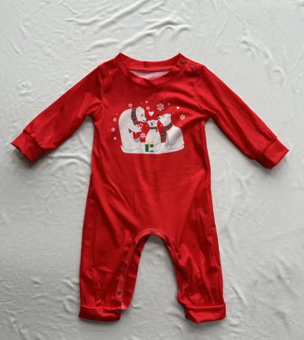Polar Bear Printed Family Matching Christmas Pajamas Sets