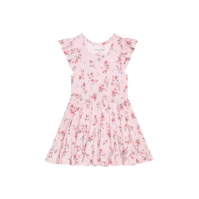 Posh Peanut Cap Sleeve Ruffled Twirl Dress - London