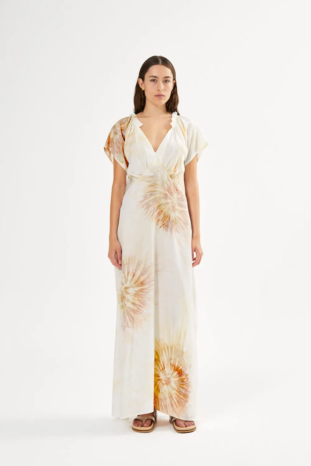 Rabens Saloner Cartwheel Frill Neck Seashell Dress