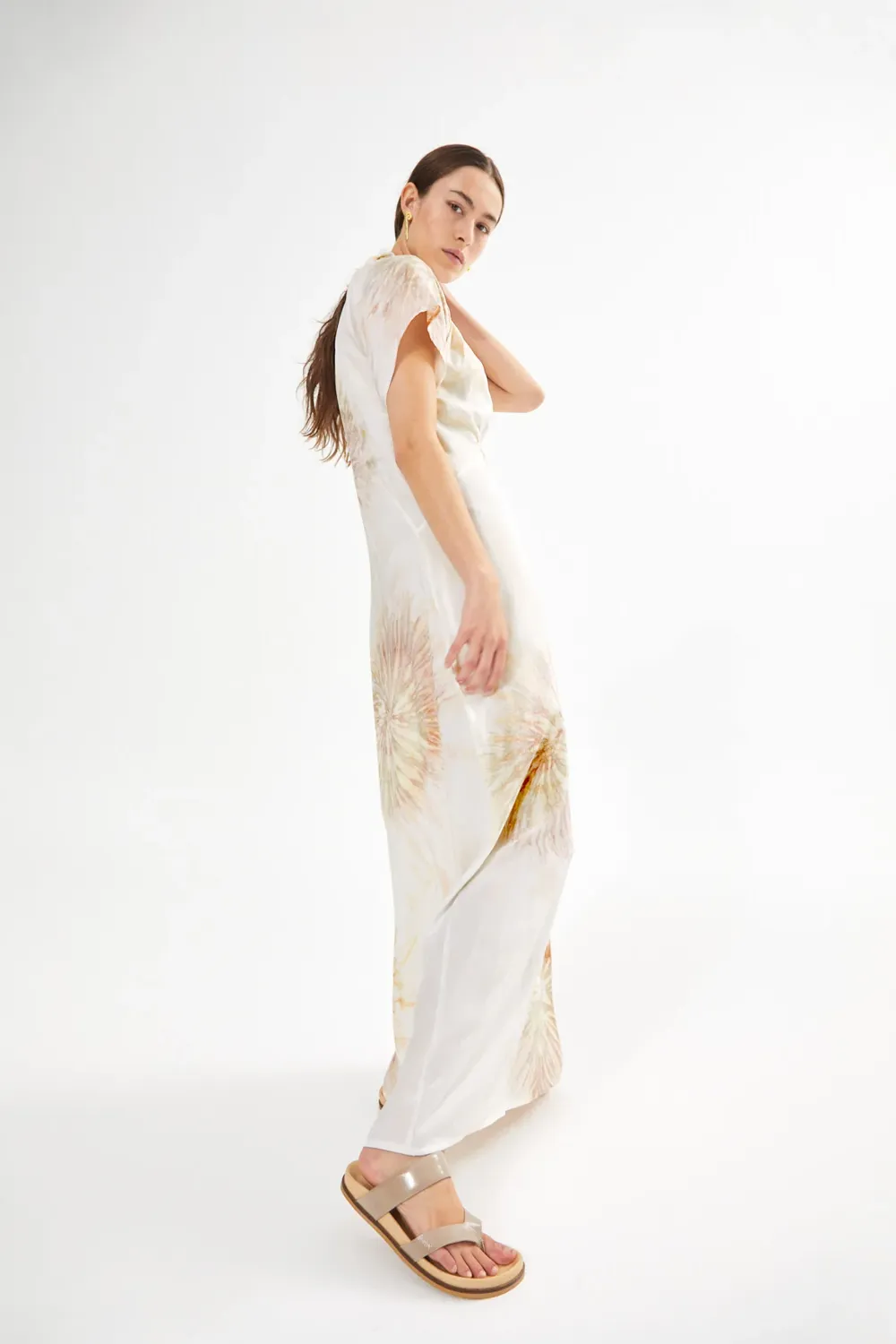 Rabens Saloner Cartwheel Frill Neck Seashell Dress