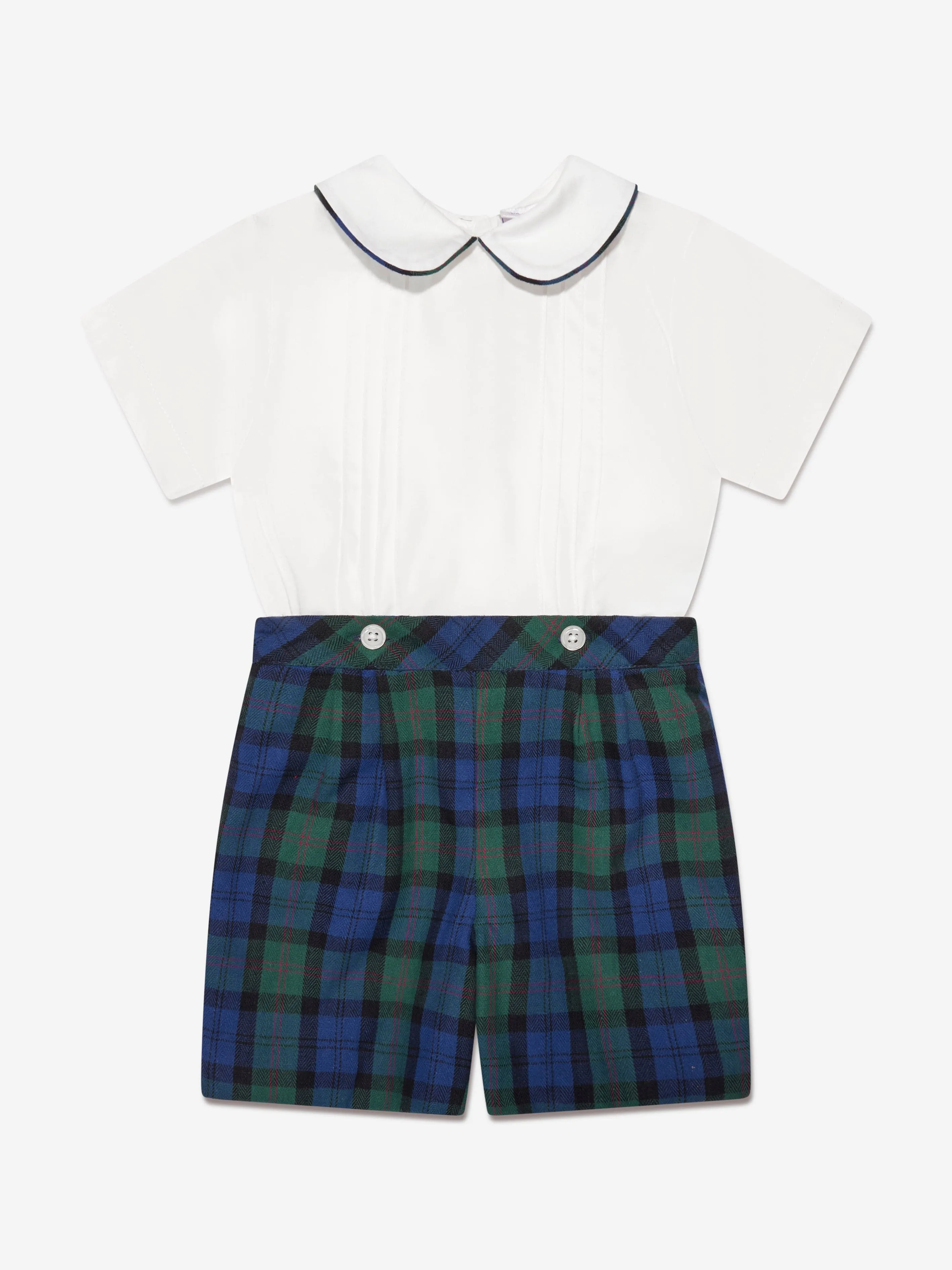 Rachel Riley Baby Boys Tartan Shorts Set in Navy