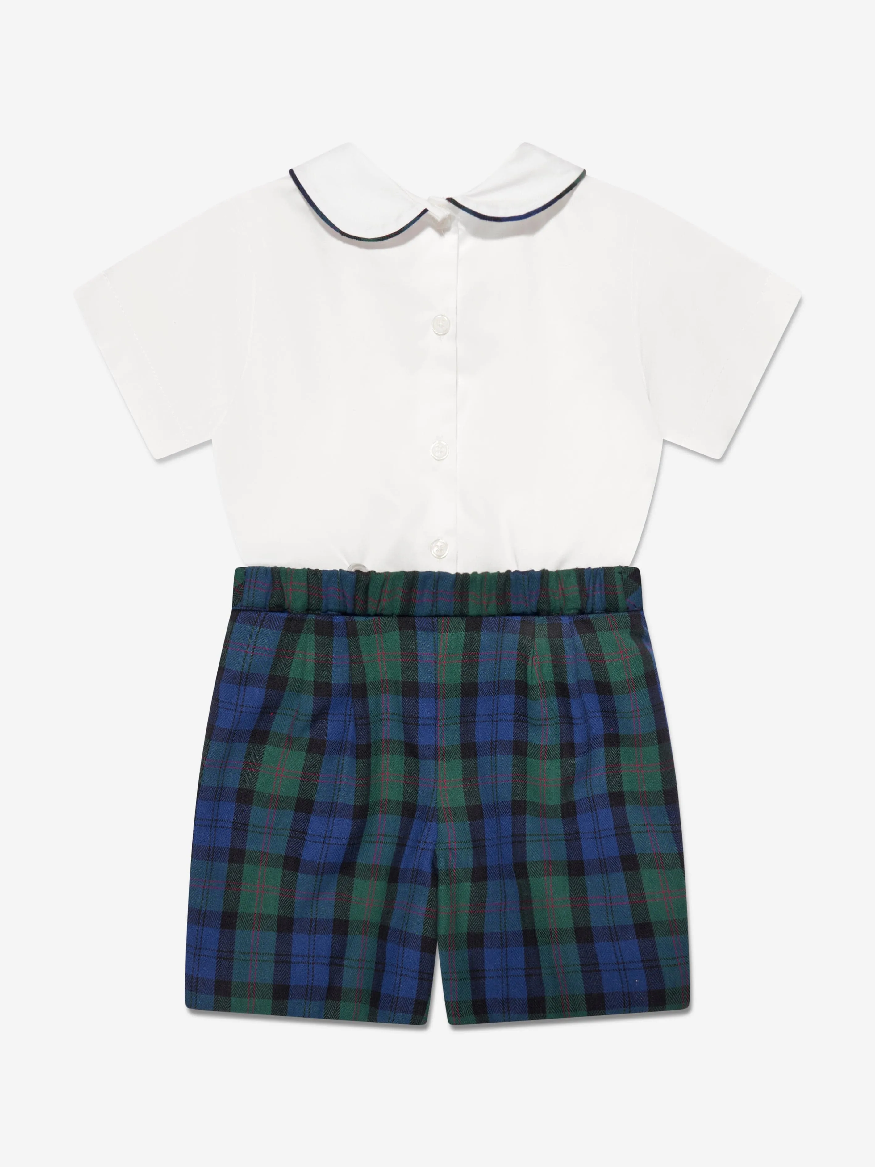Rachel Riley Baby Boys Tartan Shorts Set in Navy