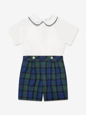 Rachel Riley Baby Boys Tartan Shorts Set in Navy