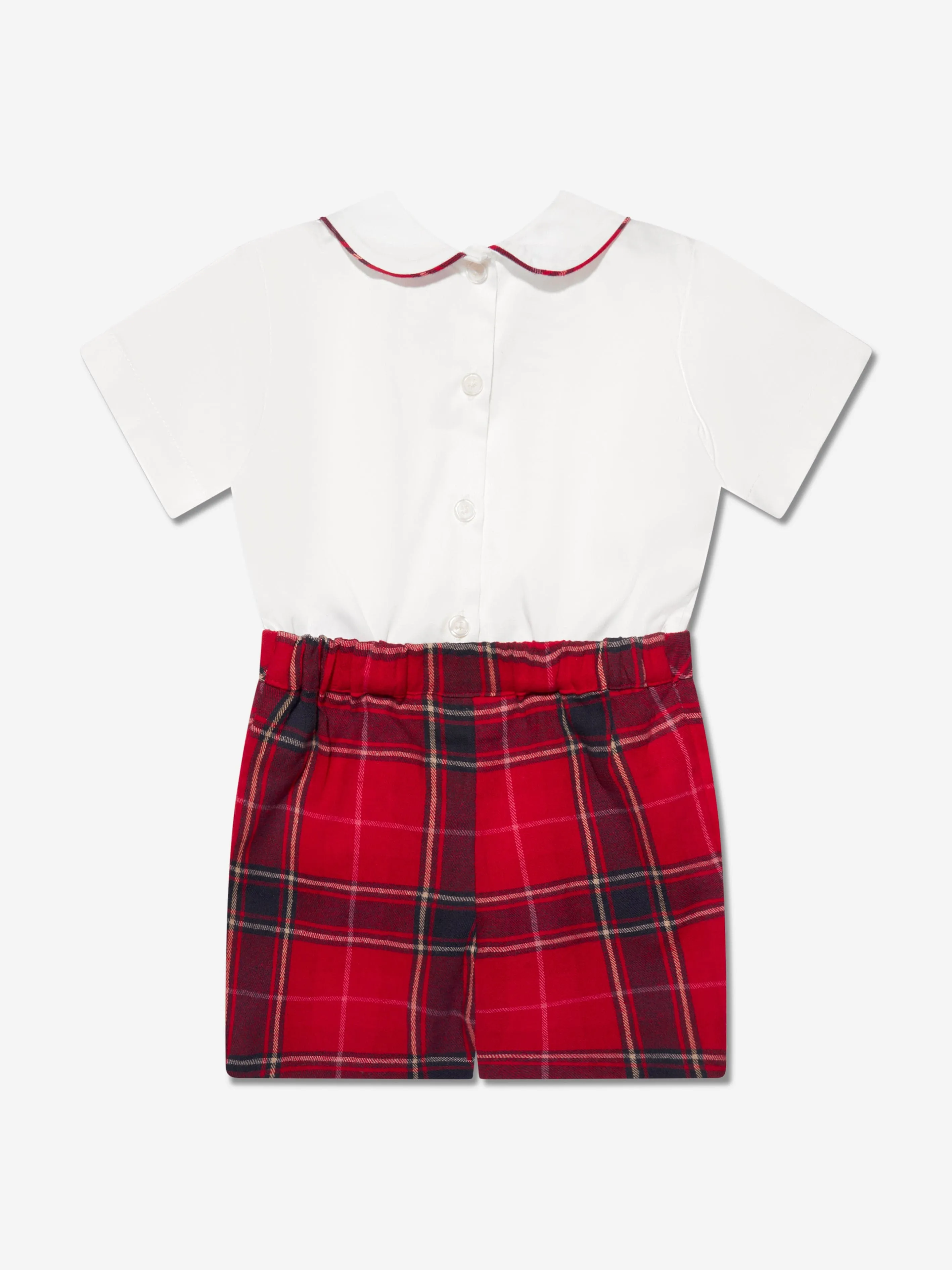 Rachel Riley Baby Boys Tartan Shorts Set in Red