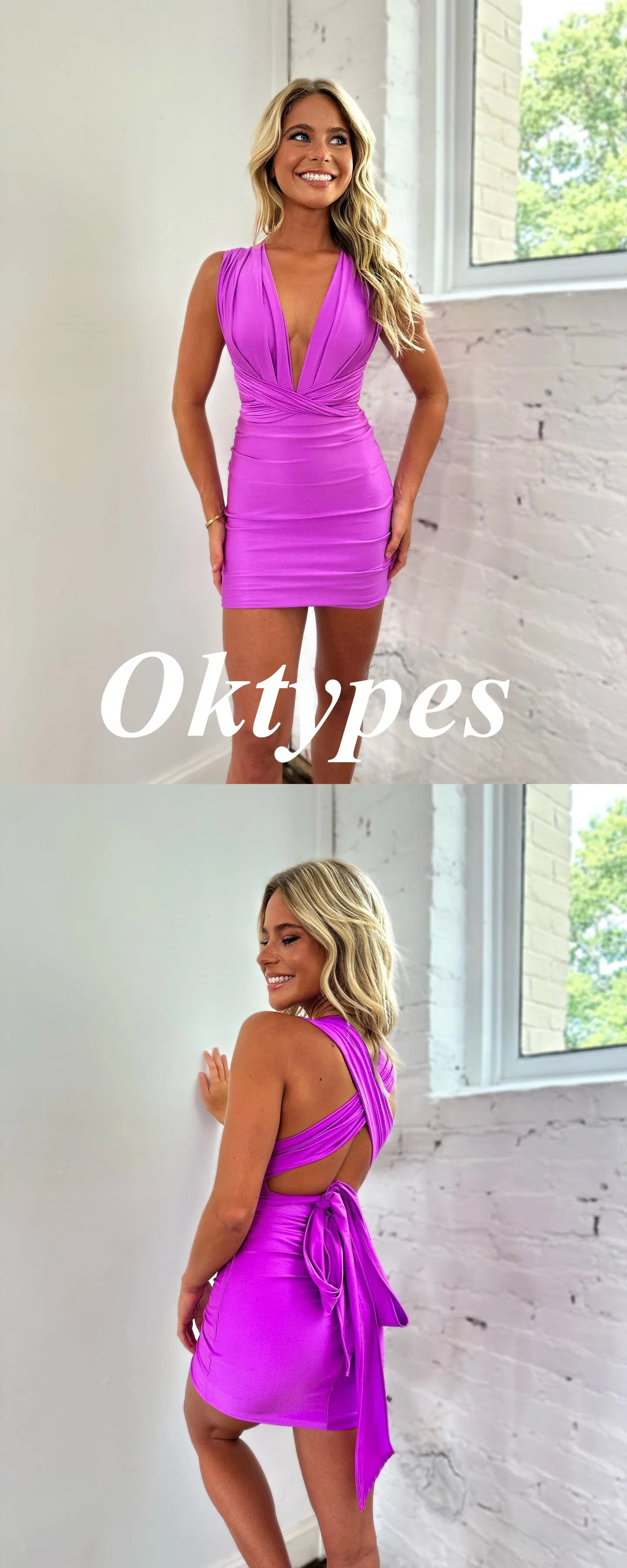 Sexy Soft Satin Convertible Sheath Mini Dresses/ Homecoming Dresses, PDS0542