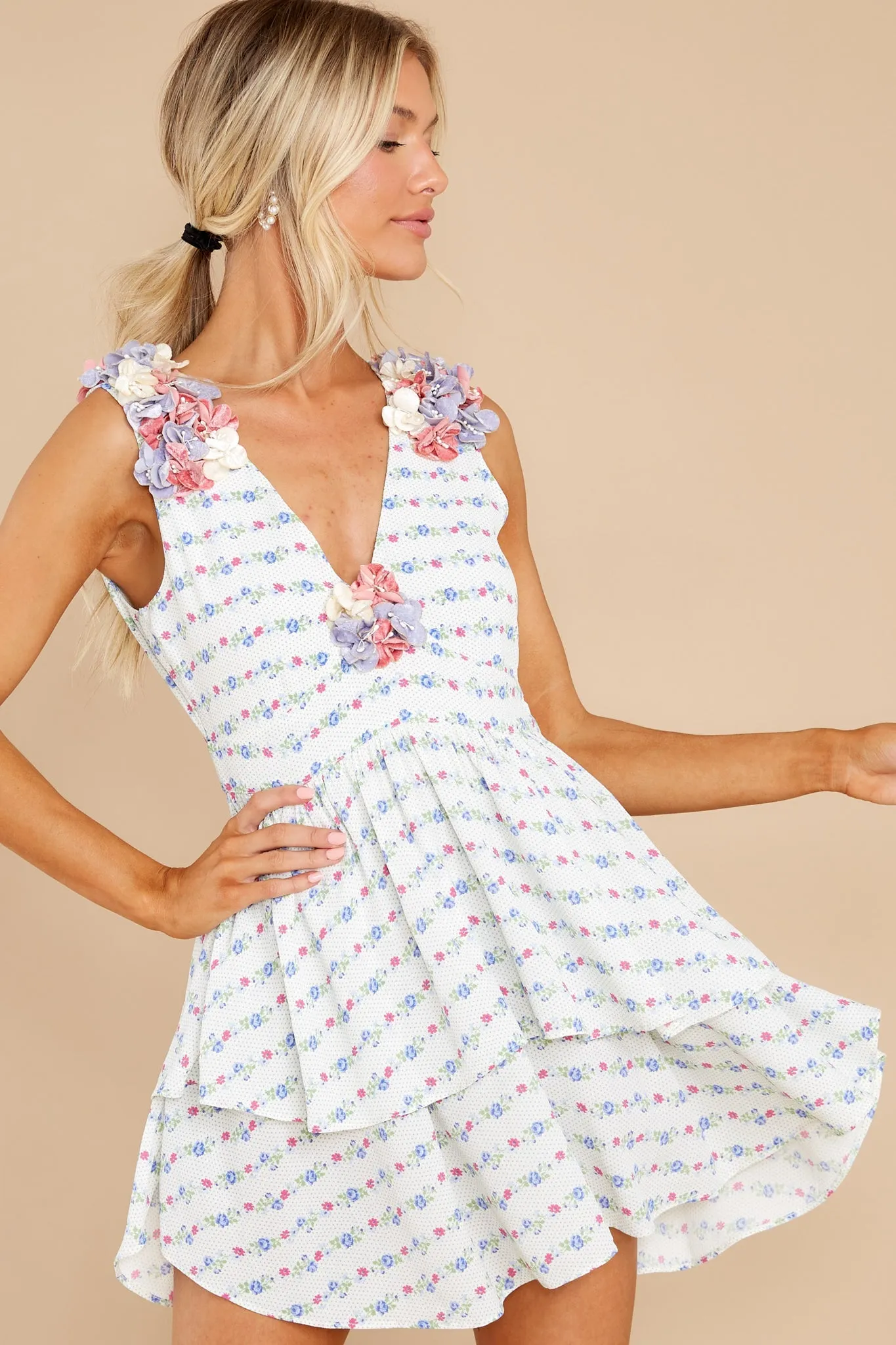 Shayna Lilac Crema Mini Dress