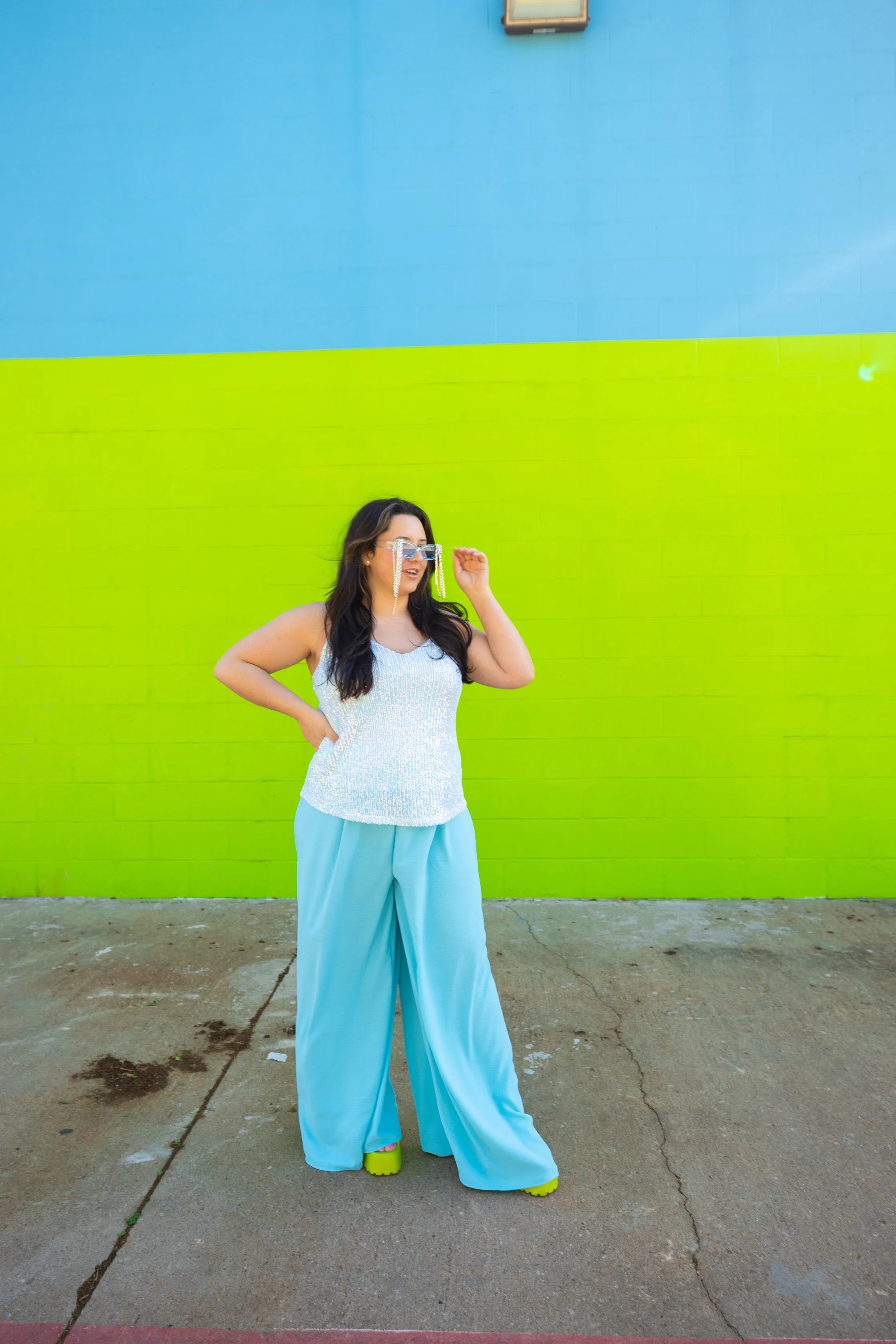Shining for You Blue Tank (1X-3X)