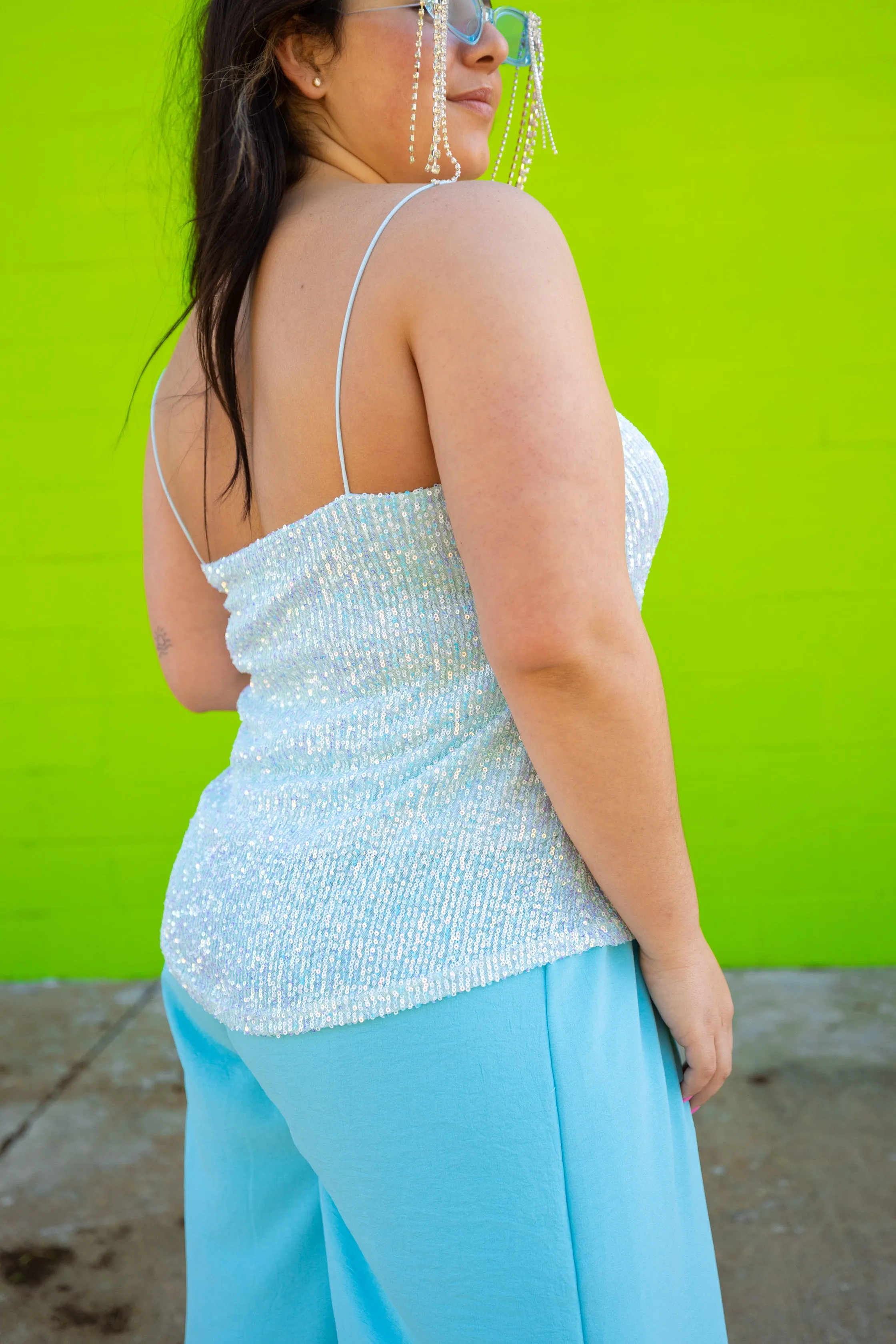 Shining for You Blue Tank (1X-3X)