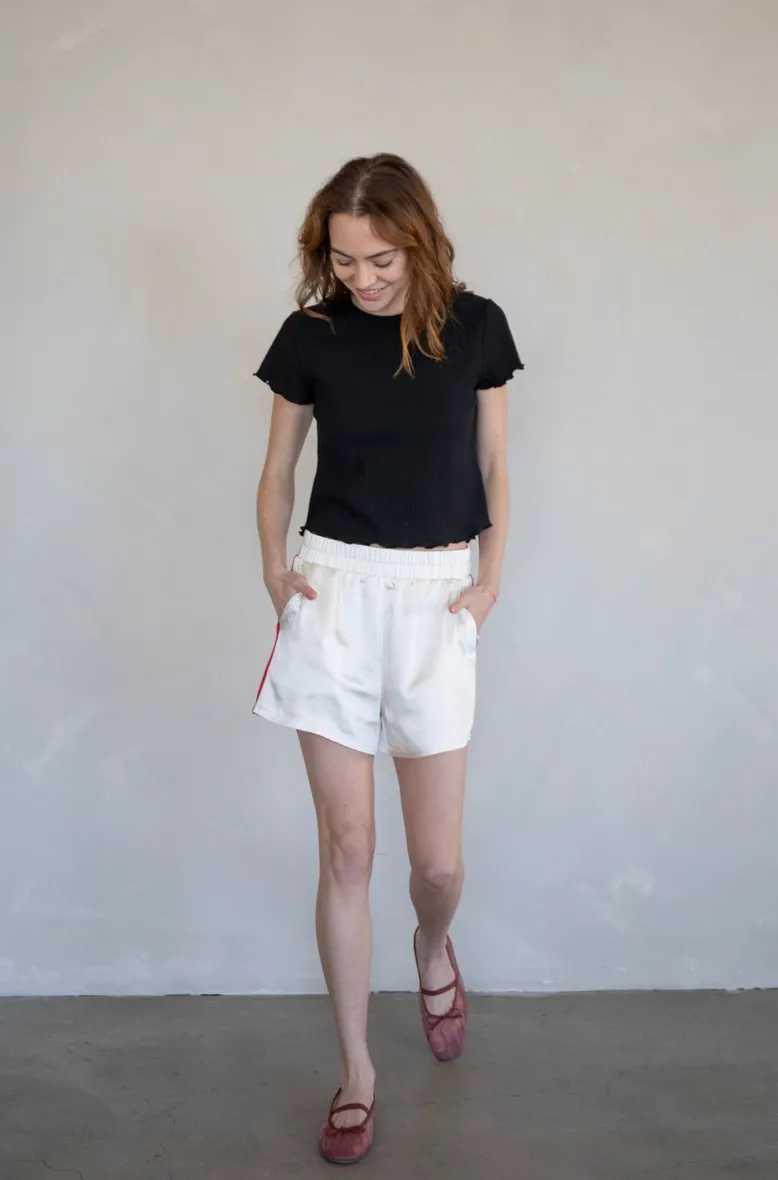 Skye Satin Side Stripe Track Shorts