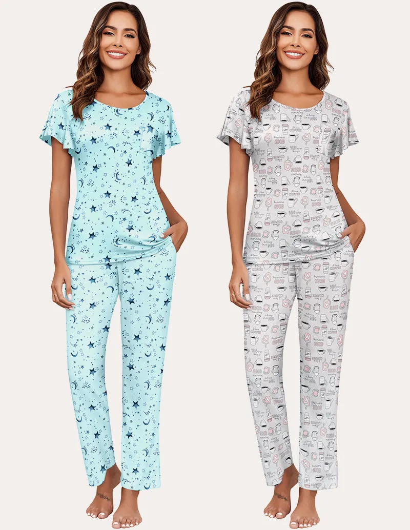 Soft 2 Pack Printed Pajama Sets (US Only)